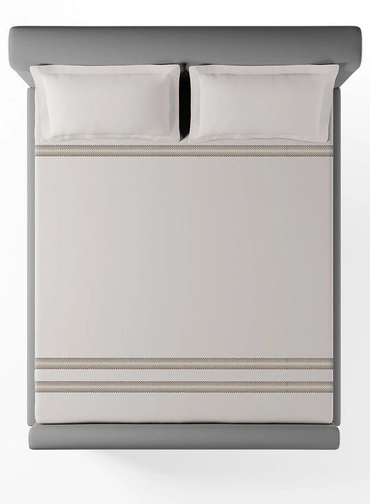 Sansar Embroidered 100% Cotton King Size Bedsheet Set with 2 Pillow Covers – Alder Sliver