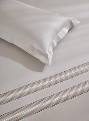 Sansar Embroidered 100% Cotton King Size Bedsheet Set with 2 Pillow Covers – Alder Sliver