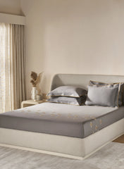 Portia Griffin Embroidered 100% Cotton King Size Bedsheet Set with 2 Pillow Covers