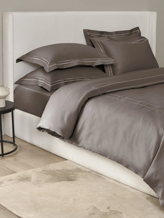 Sansar Elsie 100% Cotton King Size Bedsheet Set with 2 Pillow Covers – Charcoal