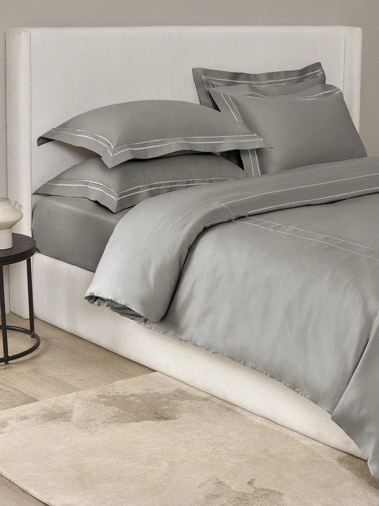 Sansar Elsie 100% Cotton King Size Bedsheet Set with 2 Pillow Covers – Elephant Skin