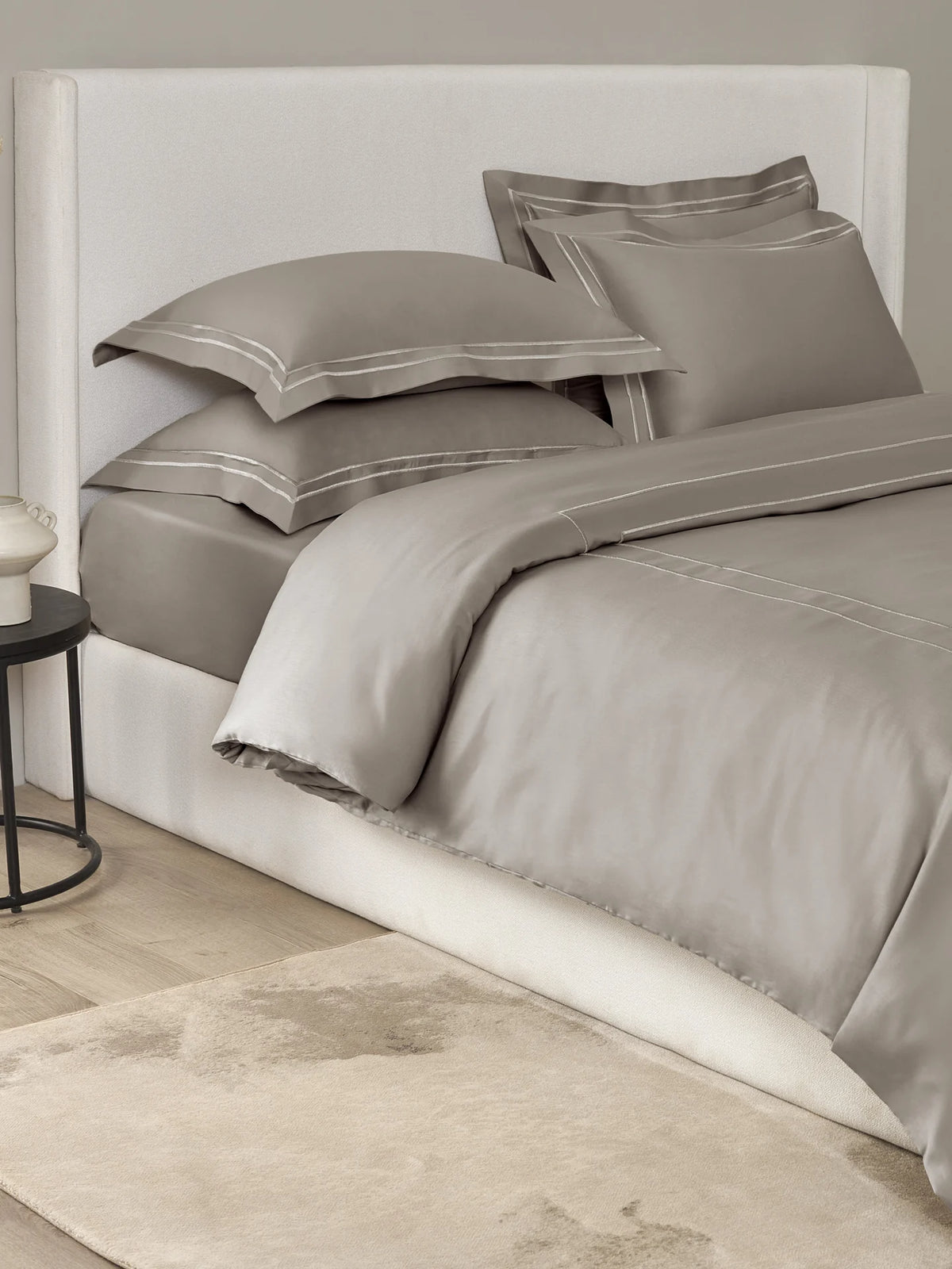 Elsie Light Charcoal 100% Cotton King Size Bedsheet Set with 2 Pillow Covers