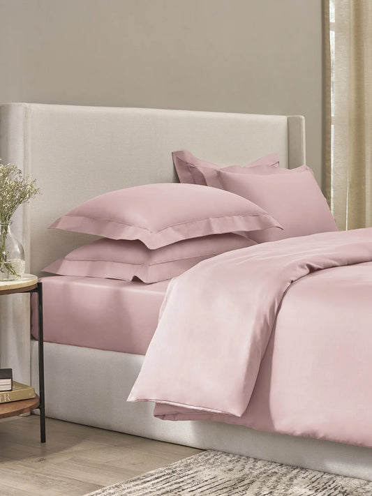 Sansar Bask 100% Cotton King Size Bedsheet Set with 2 Pillow Covers – Orchid