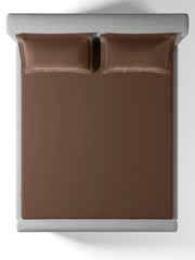Sansar Bask 100% Cotton King Size Bedsheet Set with 2 Pillow Covers – Cocoa