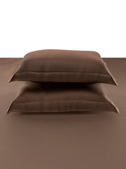 Sansar Bask 100% Cotton King Size Bedsheet Set with 2 Pillow Covers – Cocoa