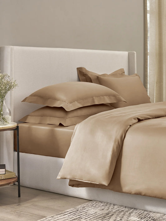 Sansar Bask 100% Cotton King Size Bedsheet Set with 2 Pillow Covers – Coffee