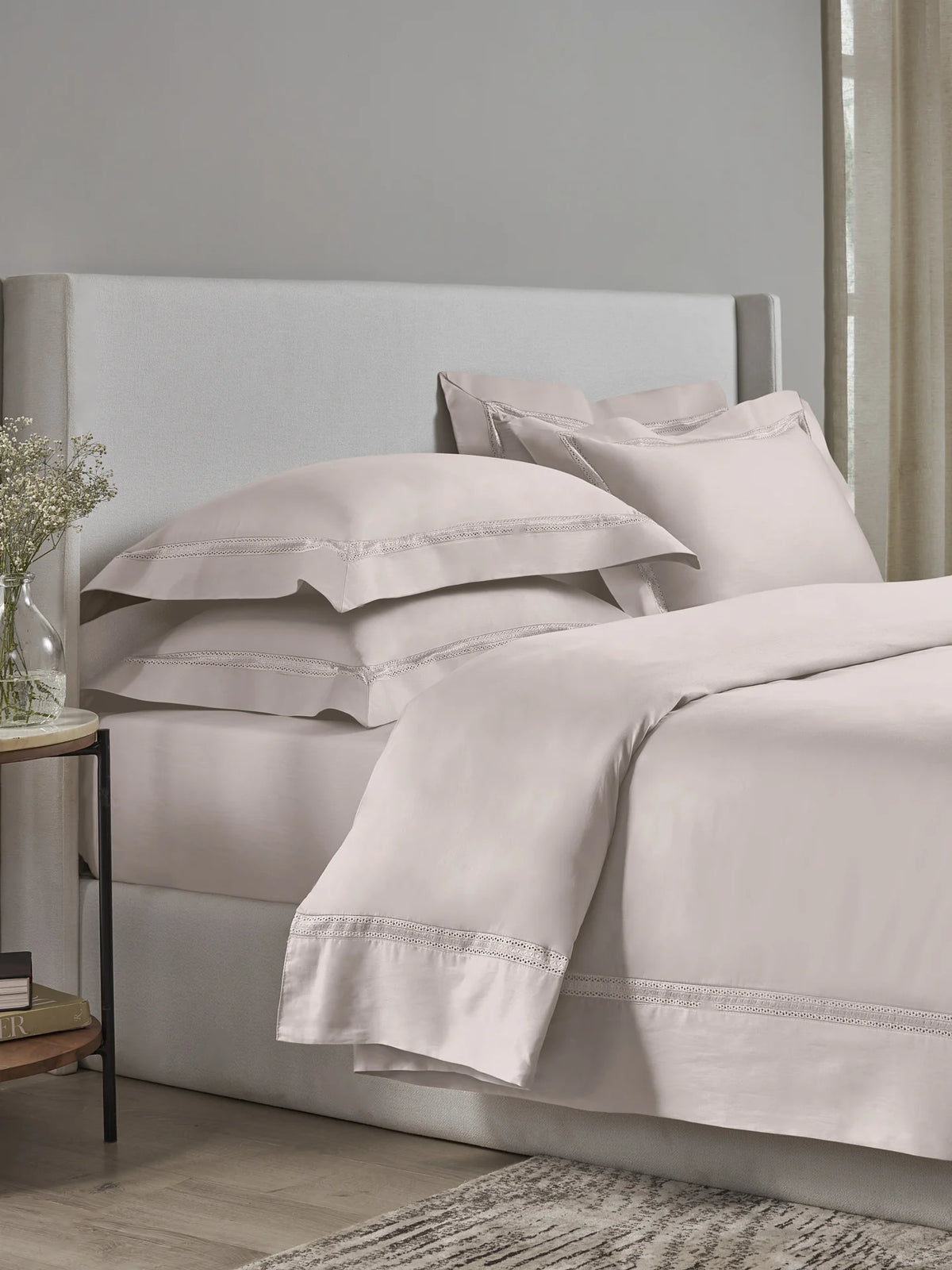 Devon Beige 100% Cotton King Size Bedsheet Set with 2 Pillow Covers