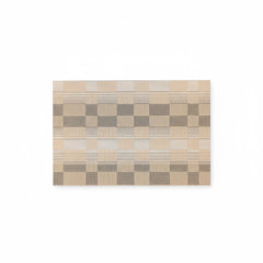 Woven Check Table Mat Cream 30cm x 45cm, ( Pack of 6 )