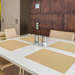 Diagonal Wave Table Mat Pattern Golden 30cm x 45cm, ( Pack of 6 )