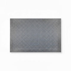 Woven Pvc Check Table Mat Silver Black 30cm x 45cm, ( Pack of 6 )