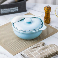 Woven Pvc Check Table Mat Cream 30cm x 45cm, ( Pack of 6 )