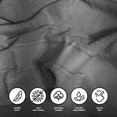 Elora Bath Towel 100% Cotton Graphite Grey 70x150 cm, Soft & Ultra Absorbent