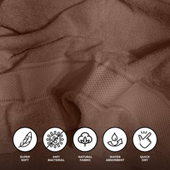 Elora Bath Towel 100% Cotton Pecan Brown 70x150 cm, Soft & Ultra Absorbent