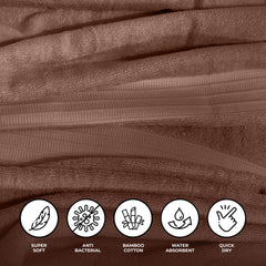 Zenva Bath Towel Bamboo Walnut Brown 70x150 cm, Soft & Ultra Absorbent
