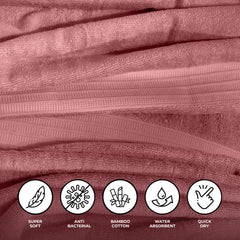 Zenva Bath Towel Bamboo Desert Rose 70x150 cm, Soft & Ultra Absorbent
