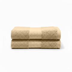 Zenva Hand Towel 2 Pcs Set Bamboo Latte Beige 40x60 cm, Soft & Ultra Absorbent