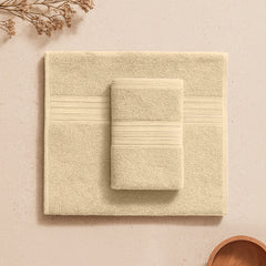 Zenva Hand Towel 2 Pcs Set Bamboo Latte Beige 40x60 cm, Soft & Ultra Absorbent