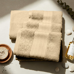 Zenva Hand Towel 2 Pcs Set Bamboo Latte Beige 40x60 cm, Soft & Ultra Absorbent