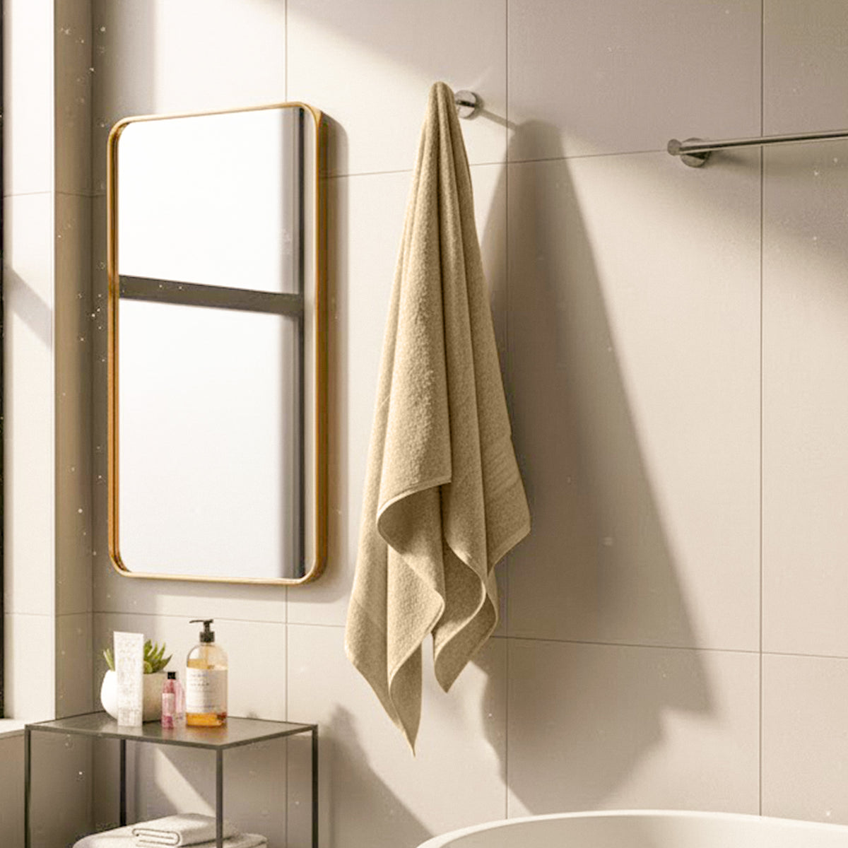 Zenva Bath Towel Bamboo Latte Beige 70x150 cm, Soft & Ultra Absorbent