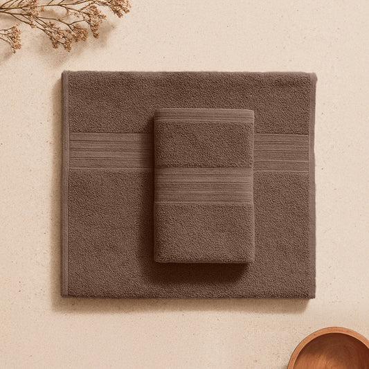 Zenva Hand Towel 2 Pcs Set Bamboo Walnut Brown 40x60 cm, Soft & Ultra Absorbent