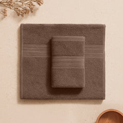 Zenva Hand Towel 2 Pcs Set Bamboo Walnut Brown 40x60 cm, Soft & Ultra Absorbent