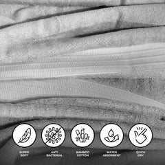 Zenva Bath Towel Bamboo Earl Grey 70x150 cm, Soft & Ultra Absorbent