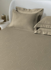 Jacquard Tessa Roasted Cashew 100% Cotton King Size Bedsheet Set with 2 Pillow Covers