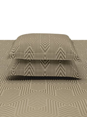 Jacquard Tessa Roasted Cashew 100% Cotton King Size Bedsheet Set with 2 Pillow Covers