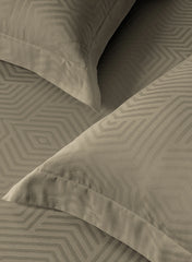 Jacquard Tessa Roasted Cashew 100% Cotton King Size Bedsheet Set with 2 Pillow Covers