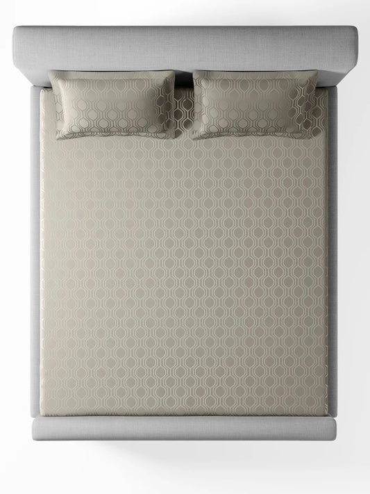 Jacquard Theo Moonsruck 100% Cotton King Size Bedsheet Set with 2 Pillow Covers