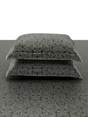 Jacquard Valenica Charcoal Grey 100% Cotton King Size Bedsheet Set with 2 Pillow Covers