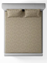 Jacquard Valenica Roasted Cashew 100% Cotton King Size Bedsheet Set with 2 Pillow Covers