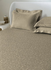 Jacquard Valenica Roasted Cashew 100% Cotton King Size Bedsheet Set with 2 Pillow Covers