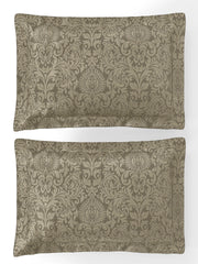 Jacquard Valenica Roasted Cashew 100% Cotton King Size Bedsheet Set with 2 Pillow Covers