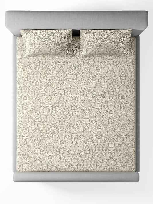 Jacquard Valencia Moonstruck 100% Cotton King Size Bedsheet Set with 2 Pillow Covers