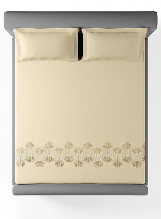 Charm Rainbow Trail Celadon 100% Cotton King Size Bedsheet Set with 2 Pillow Covers