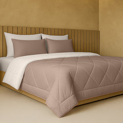 Cherish Quilted Cocoa Sand Reversible Double Bed Comforter for All Season