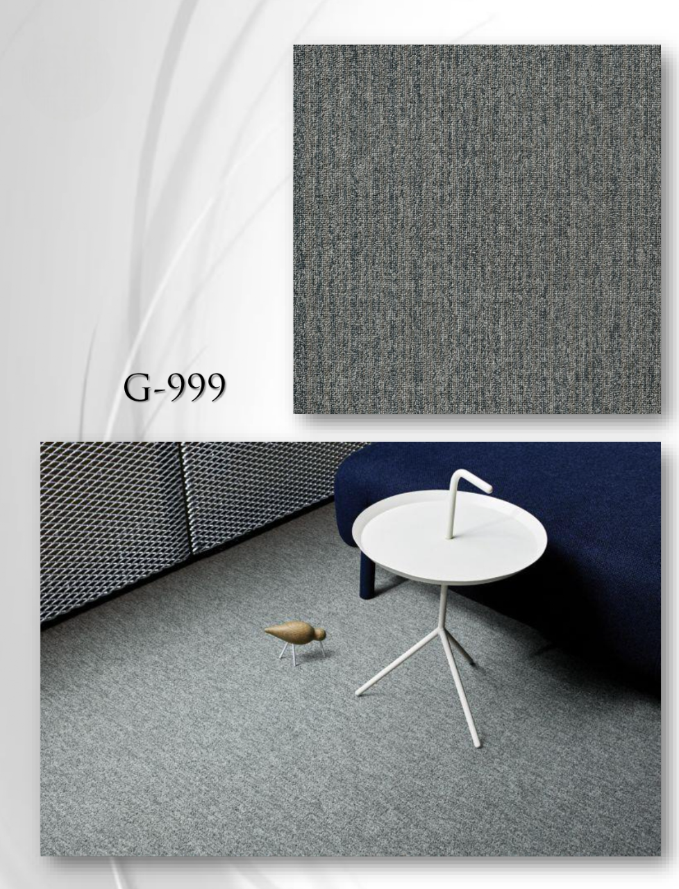 Hego New Sky Blue Color Nylon Carpet Tile - Cool & Durable Flooring Solution | Enera