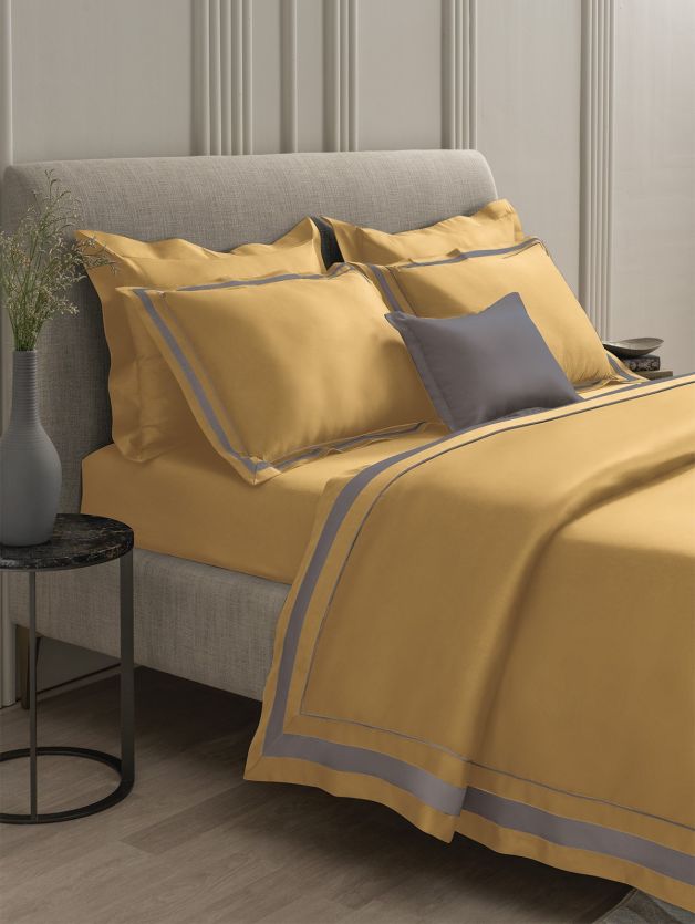 D Decor Urban Timeless Collection Harvest-Gold Cement Color Plain King Size Double Bedsheet | Stylish & Durable | Enera