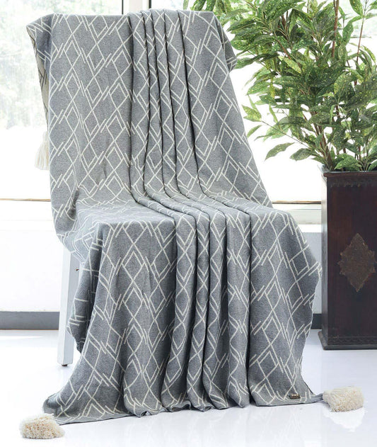 Pluchi 100% Cotton Throw Blanket | All Season Sofa & Bed Blanket
