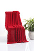 Pluchi Popcorn - Red with Gold Metallic Yarn 100% Cotton Knitted All Season AC Throw Blanket with 2 Cushion Cover Pieces Set - Agarwal Bedding and Furnishing