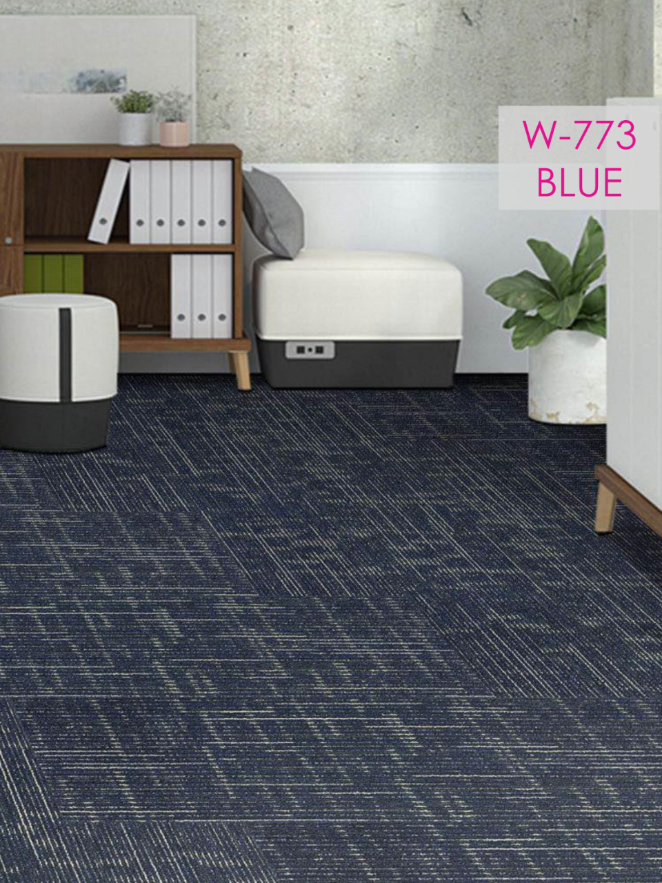 Hego Wireless Blue Wall to Wall Carpet | Stylish Color Options | Modern & Durable Flooring | Enera