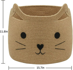 Enera Beige Foldable Jute Storage Basket with Lid