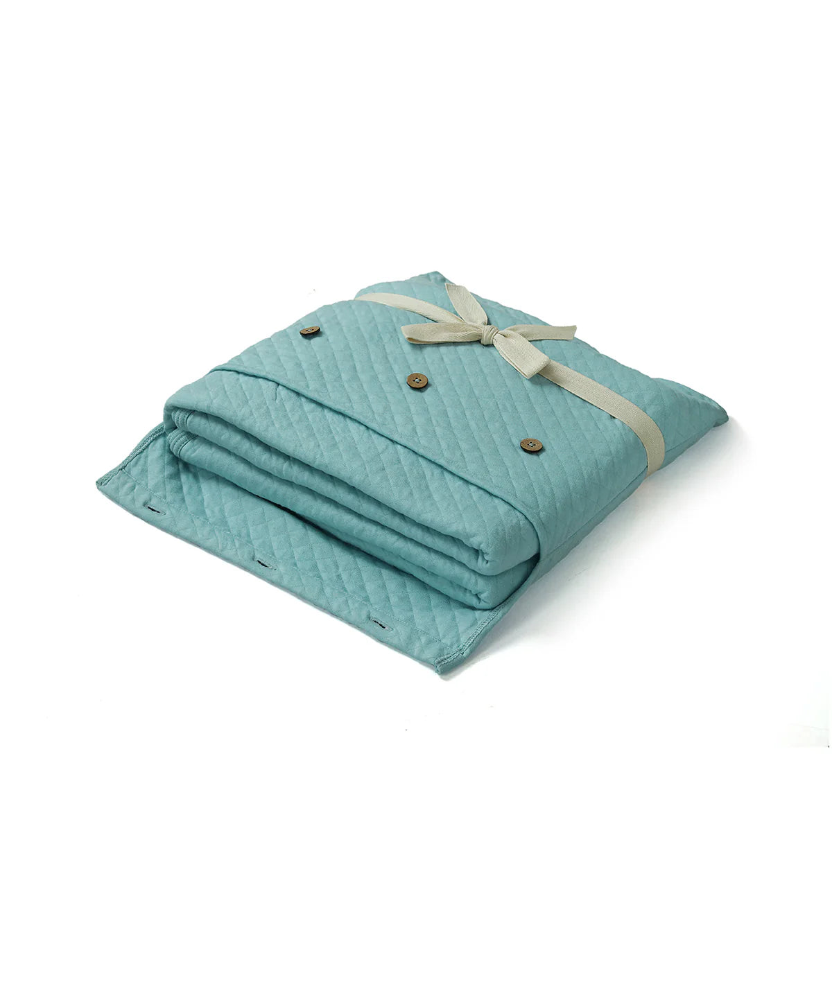 Pluchi Quardline Baby Blue Cotton Knitted Light Weight Quilted Blanket - Agarwal Bedding and Furnishing