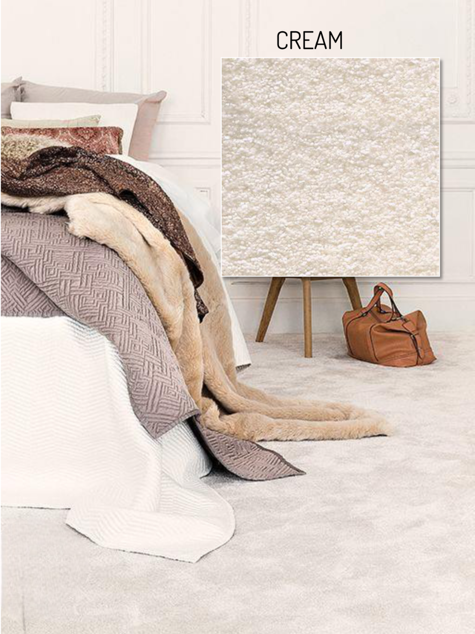 Hego Silky Wall To Wall Carpet | Cream | Ultra-Soft Pile Carpet | Enera