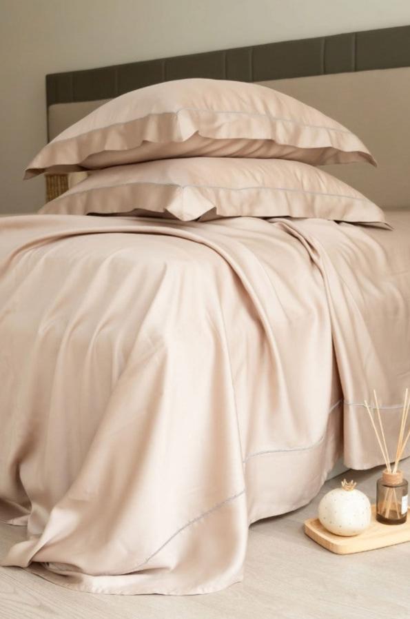 Sadyaska Tencel Collection French Rose Color Plain King Size Double Bedsheet | Elegant Comfort | Enera