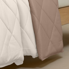 Cherish Quilted Cocoa Sand Reversible Single Bed Comforter for All Season