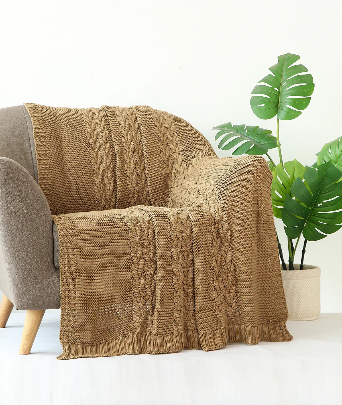 Pluchi 100% Cotton Throw Blanket | All Season Sofa & Bed Blanket - enera