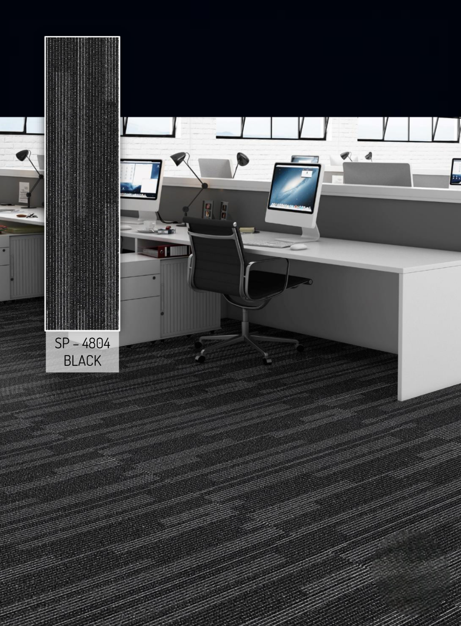 Hego Spark Wall to Wall Carpet | Black | Sleek & Durable Flooring | Enera