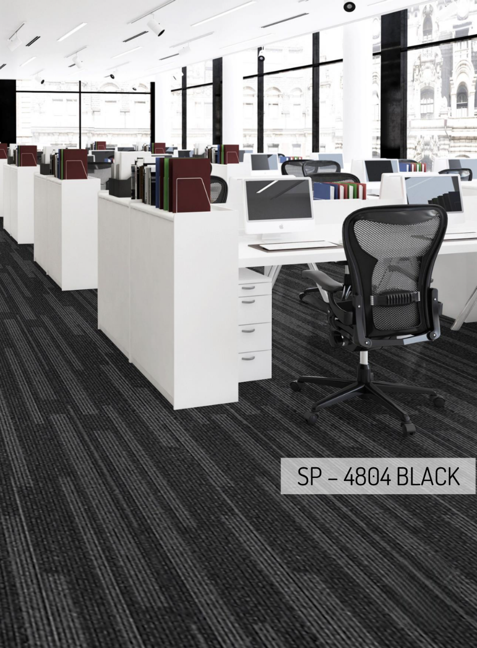 Hego Spark Wall to Wall Carpet | Black | Sleek & Durable Flooring | Enera